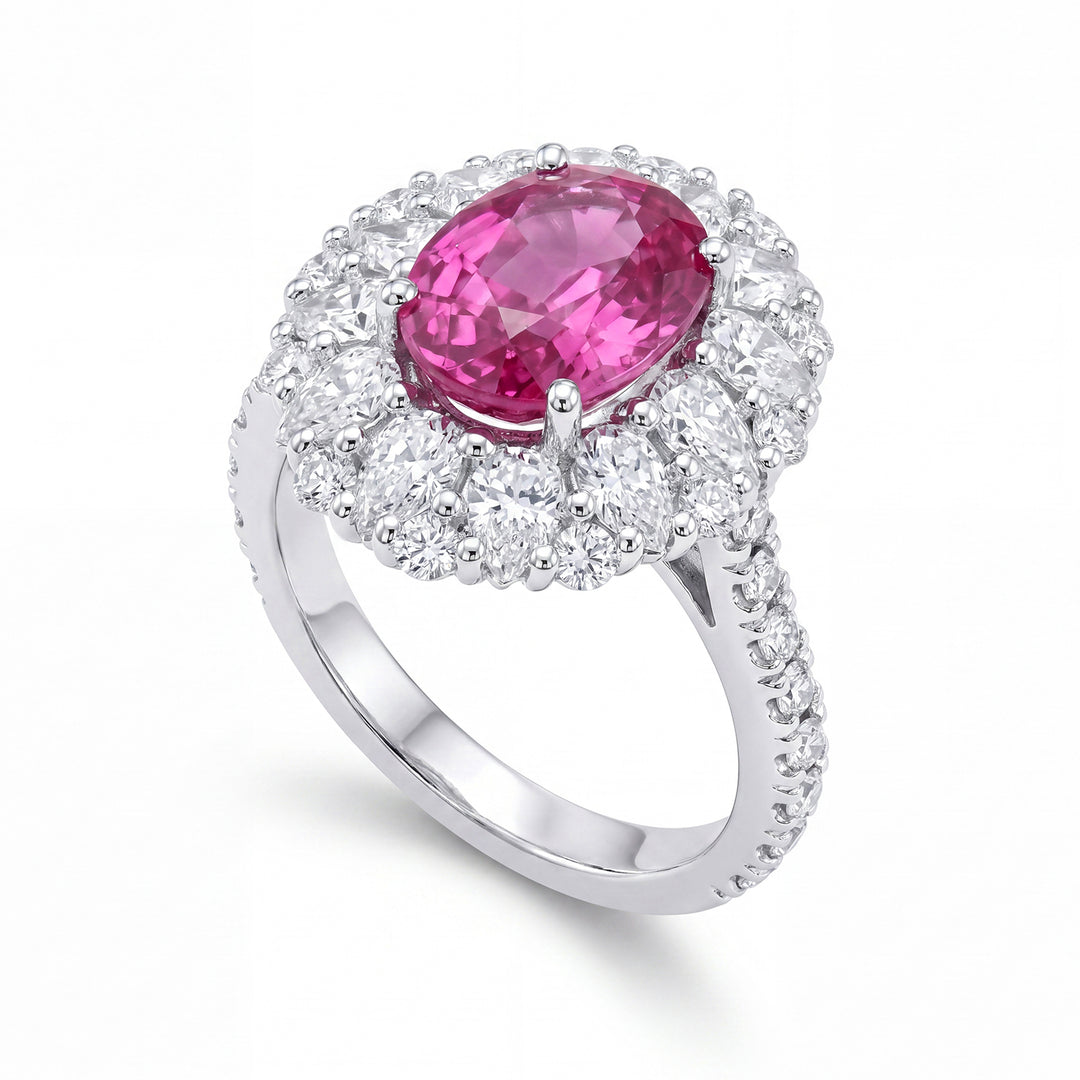 Anel zaff oval rosa Golay cont. gotas + haste redonda inc ACLCG428DIZP-24068110064