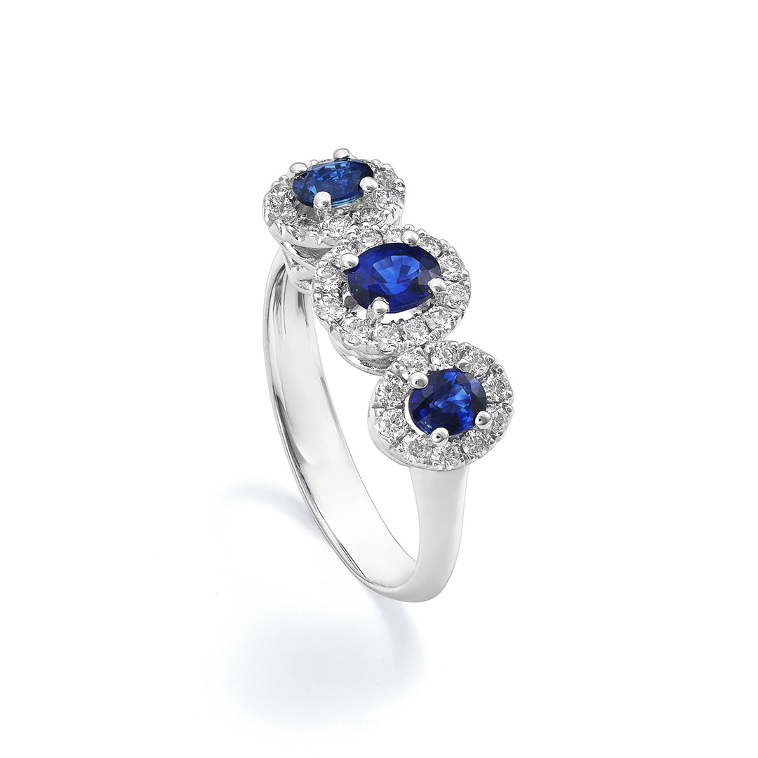 Pierścionek trylogii szafirowej World Diamond Group 4x3 centy 5x4 cd. diamenty ACL3123DIZB45-22284110013