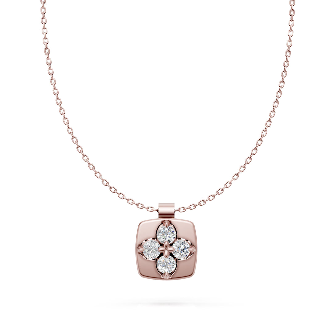 Golay-Satin-Blumenhalskette mit kleinen weißen Diamanten GMPFI01DI74SR-25036110108