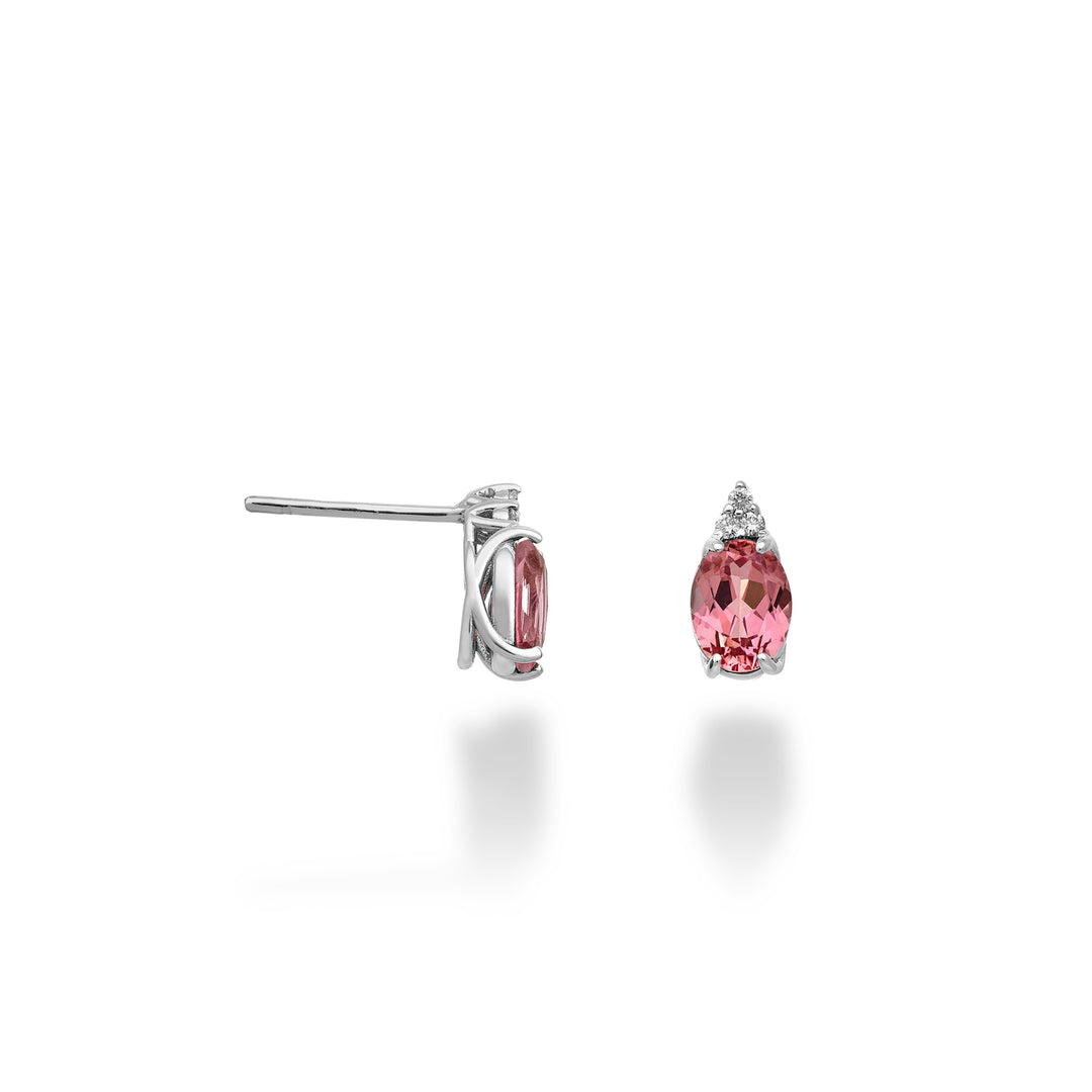 Nihama or 18k zaffiro rosa ovale 7x5 e tre diamantini NO5172O4ZFRP