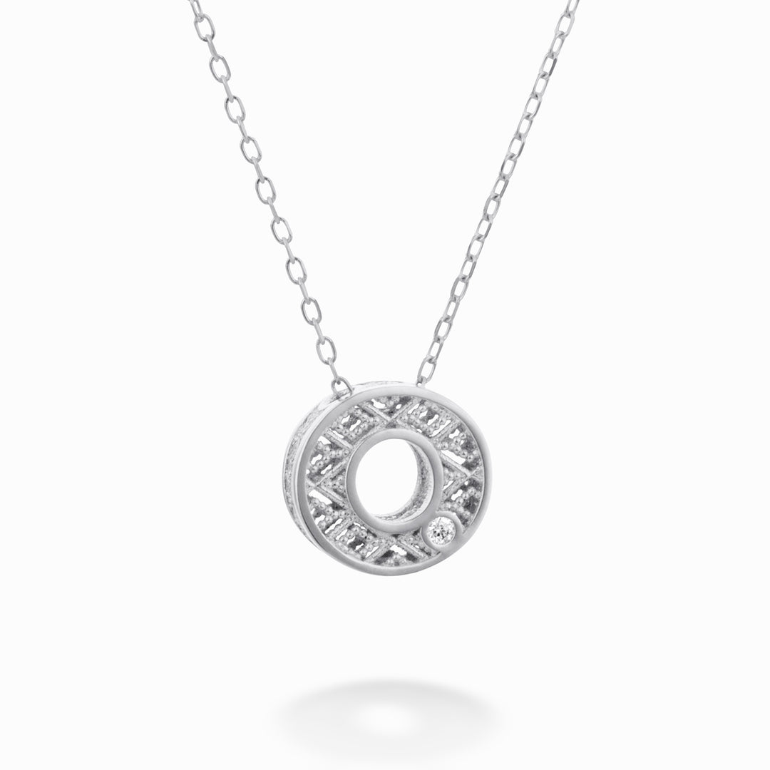 Nihama cl 18k lettera o oro bianco diam. ct.0,01 NDLETOO4
