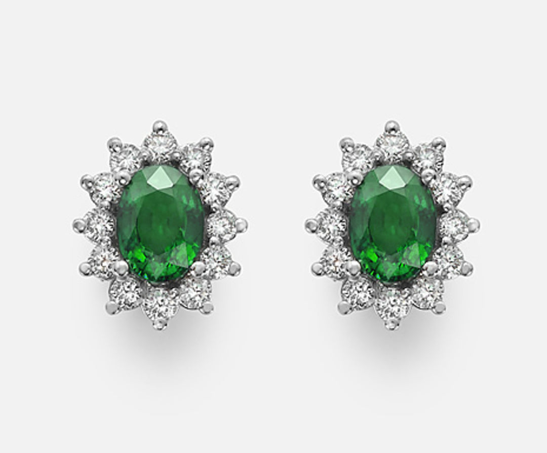Nihama or 18k smeraldo n. ovale 7x5 ct.1,38 diam. ct.0,60 NO5031O4SMN138