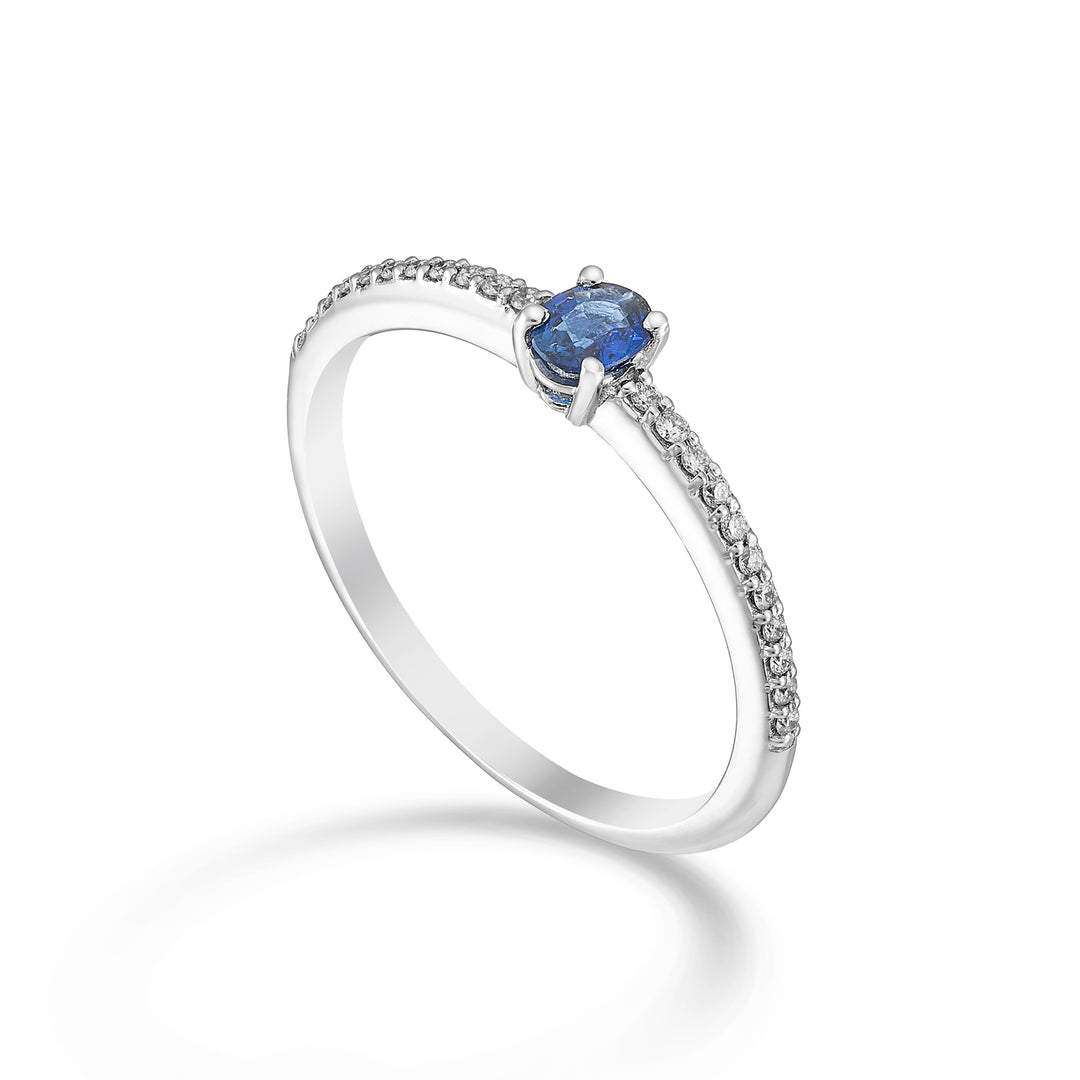 Mikiko una tanzanita ovalada de 18k 5x4 ct.0.30 diam.ct.0.08 MA5192O4TZN