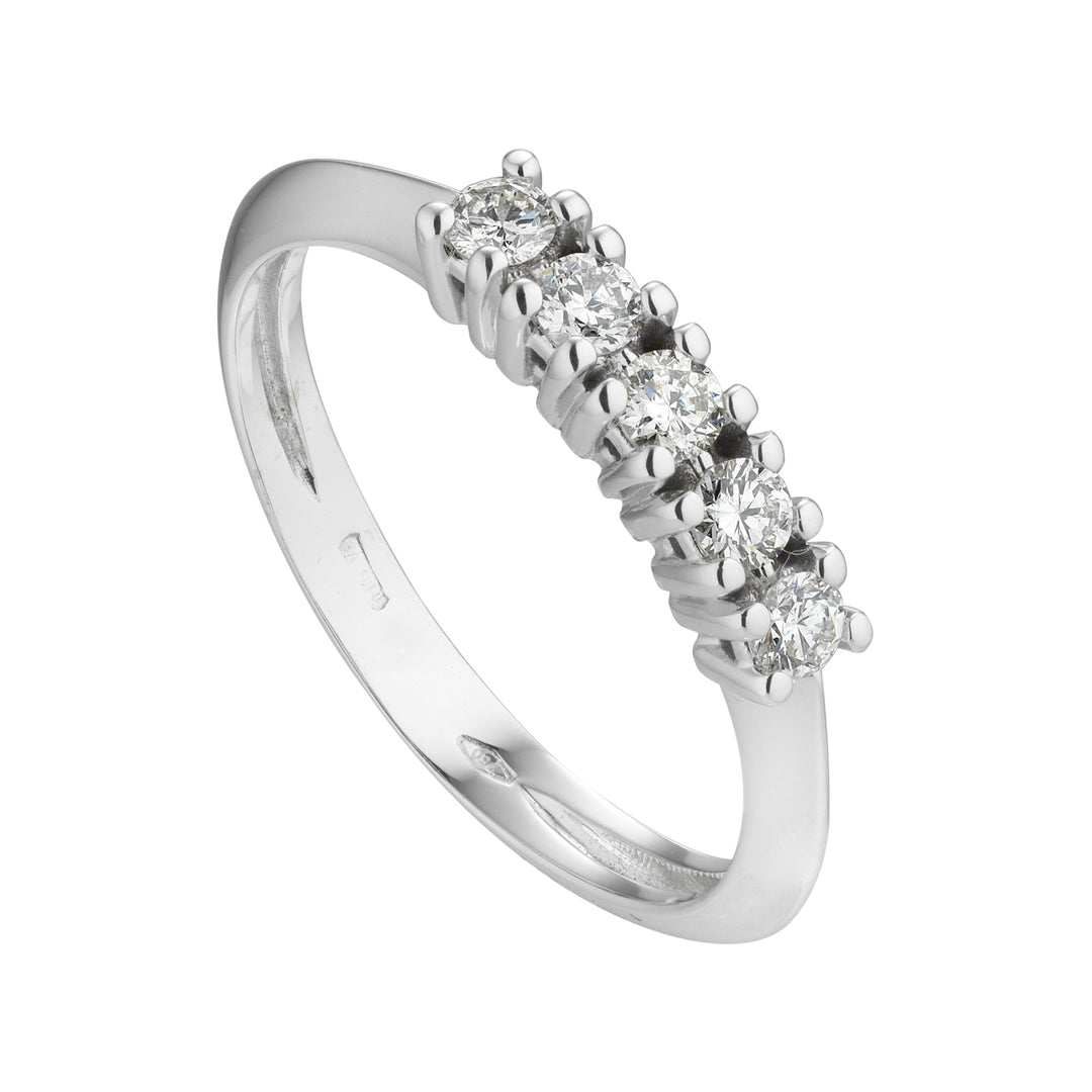 Δαχτυλίδι Golay linear riviera 5 πέτρες συνολικά 0,35 ct AFD531-7-14213110018