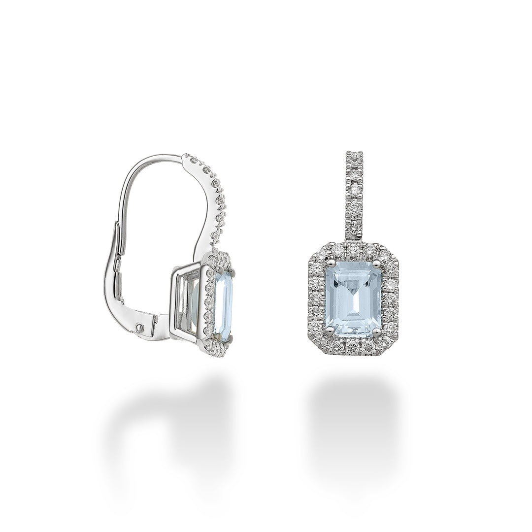 World Diamond Group aquamarine earrings oct7x5, diamonds and lever OCL072DIAQ3M-23202110003