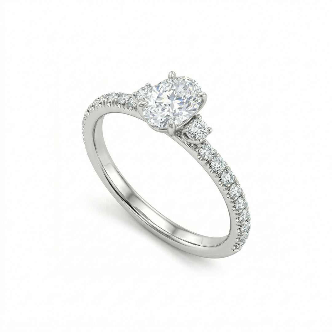 Golay solitaire ring med oval AOVC017DI3-19095110047