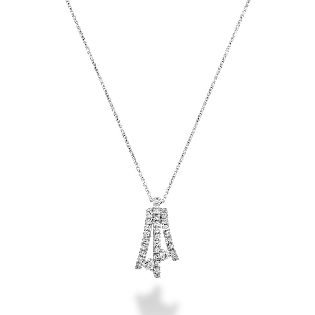 Collar Golay de tres hileras de diamantes con dos piedras tangentes GMF779DB-25330110209