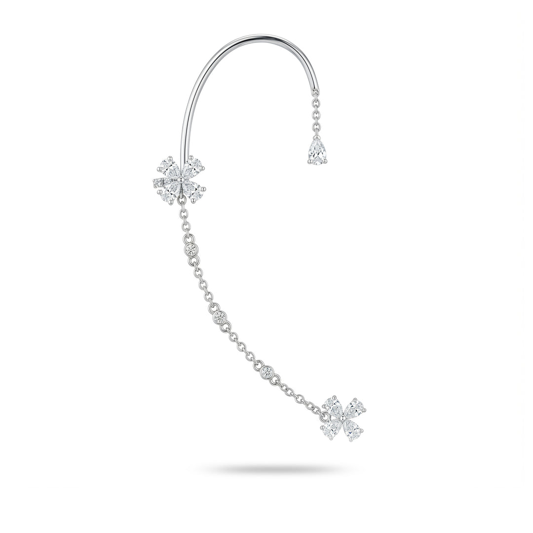 Golay ear cuff øreringe med blomster og højre sæt kæde OEC874DBDX-26118110156