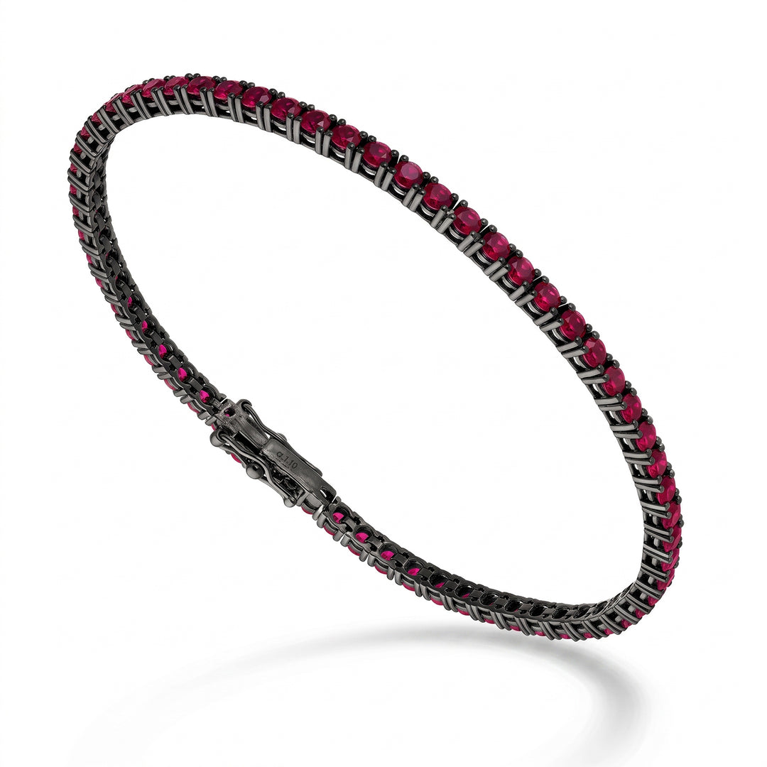 Pulsera de tenis World Diamond Group rubíes alambre claro ct 0,015 cada uno BTF800RU0017-175-26184110085