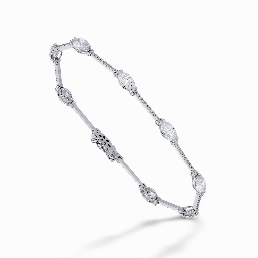 Náramek World Diamond Group s markýzou a diamantovými tyčinkami BTMQ09DI-23048110002