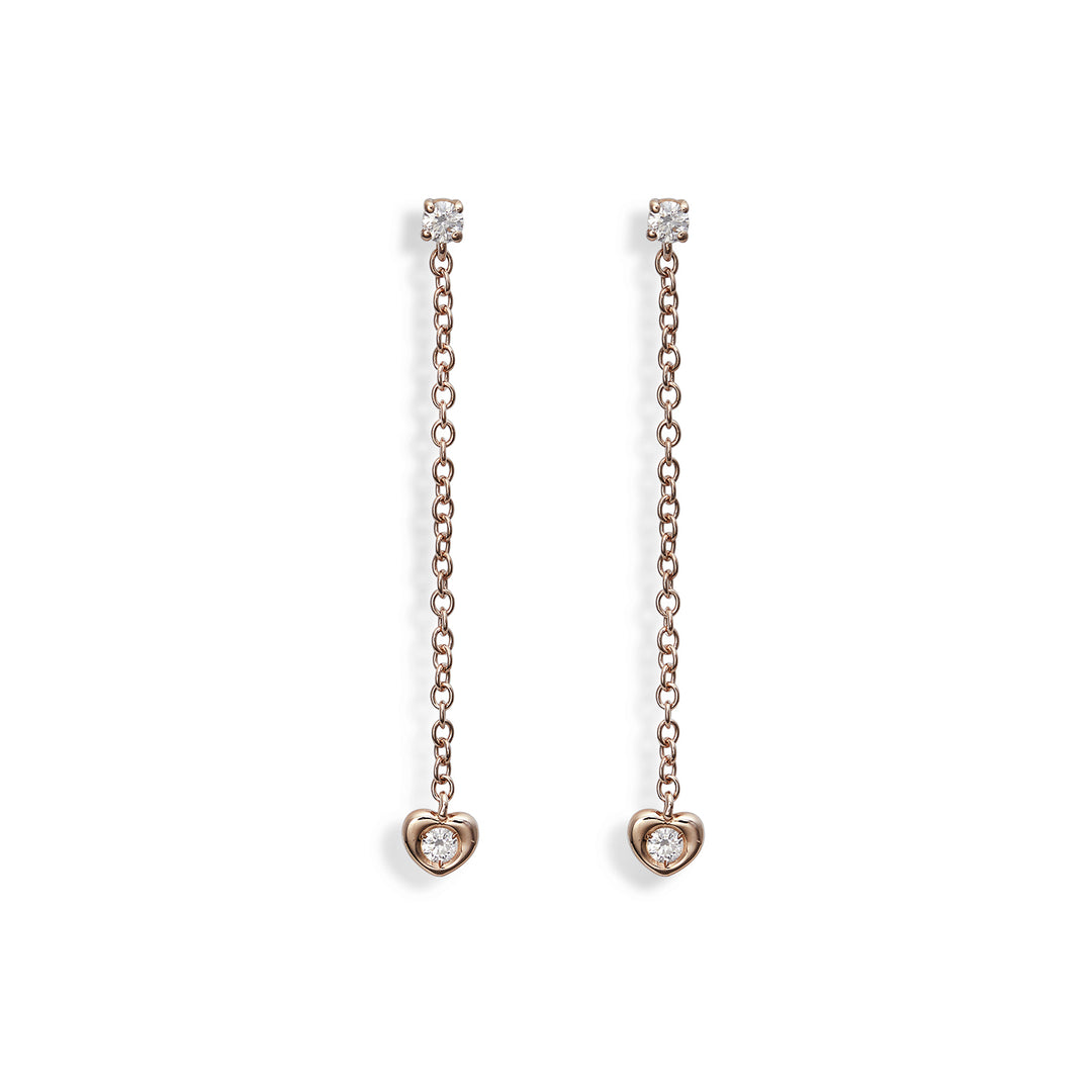 World Diamond Group or 18k 0.13 ct small heart bezel chain 3.3 cm rosé GO5074O3BR013