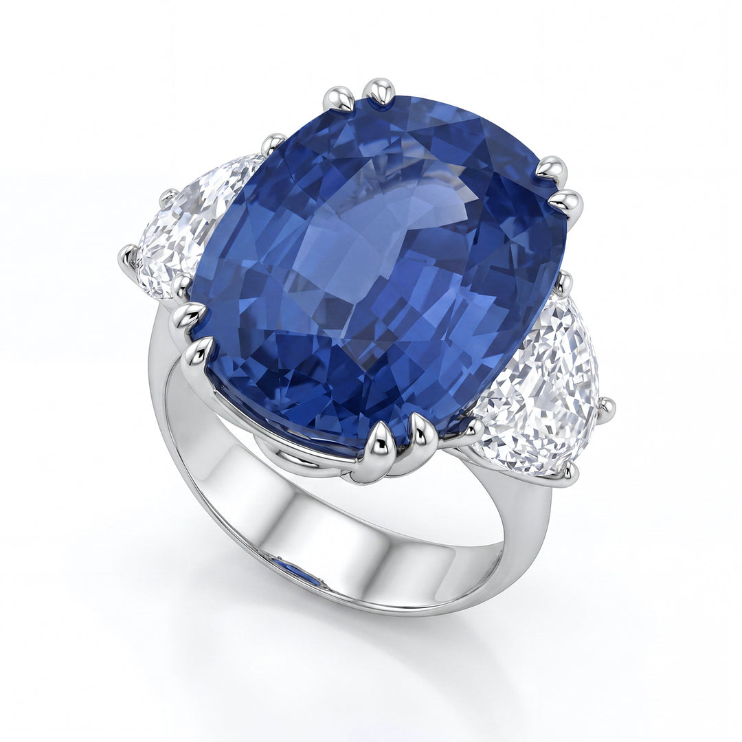 World Diamond Group sormus safiirilla 20,66 ct. ja timanttipuoliset APU487DIZB-22348110013