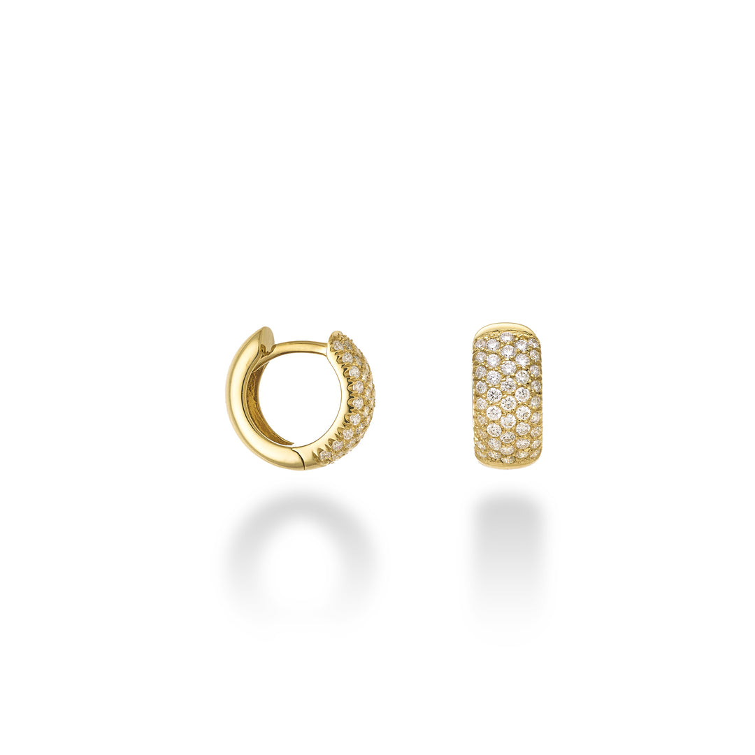 Brincos de argola grossos Golay pave em ouro amarelo OFP2157G-24267110065