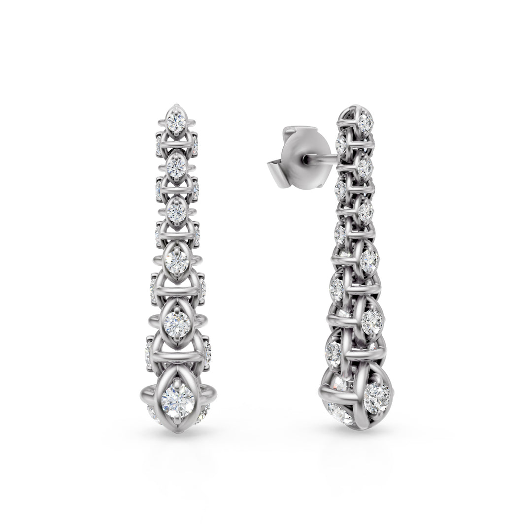 Pendientes colgantes cortos de malla suave blancos Golay OD540D300B-24296110080
