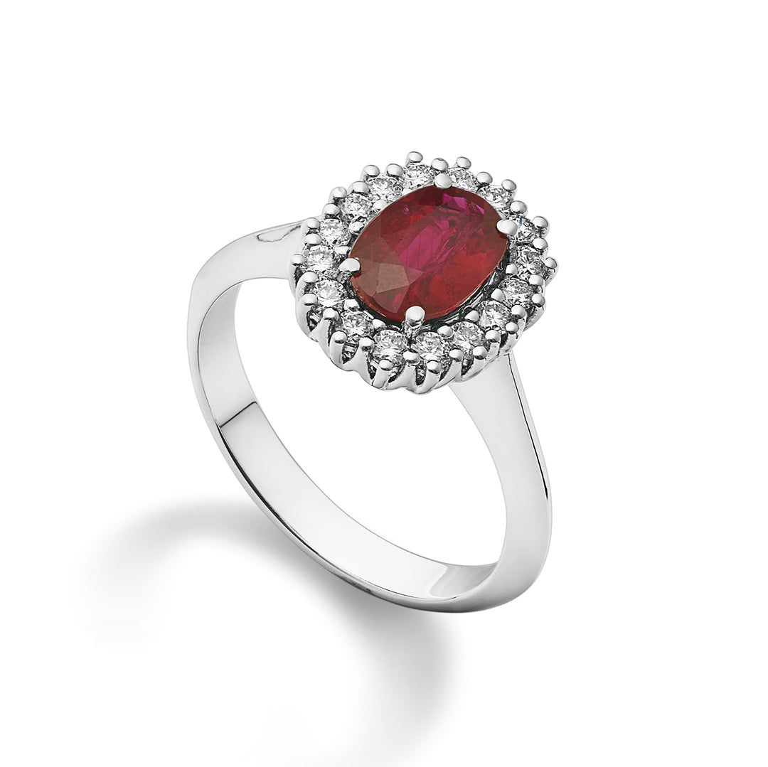 Anillo Golay con rubí ovalado 8x6 y diamantes contorno ACL121DIRU68-22110110078
