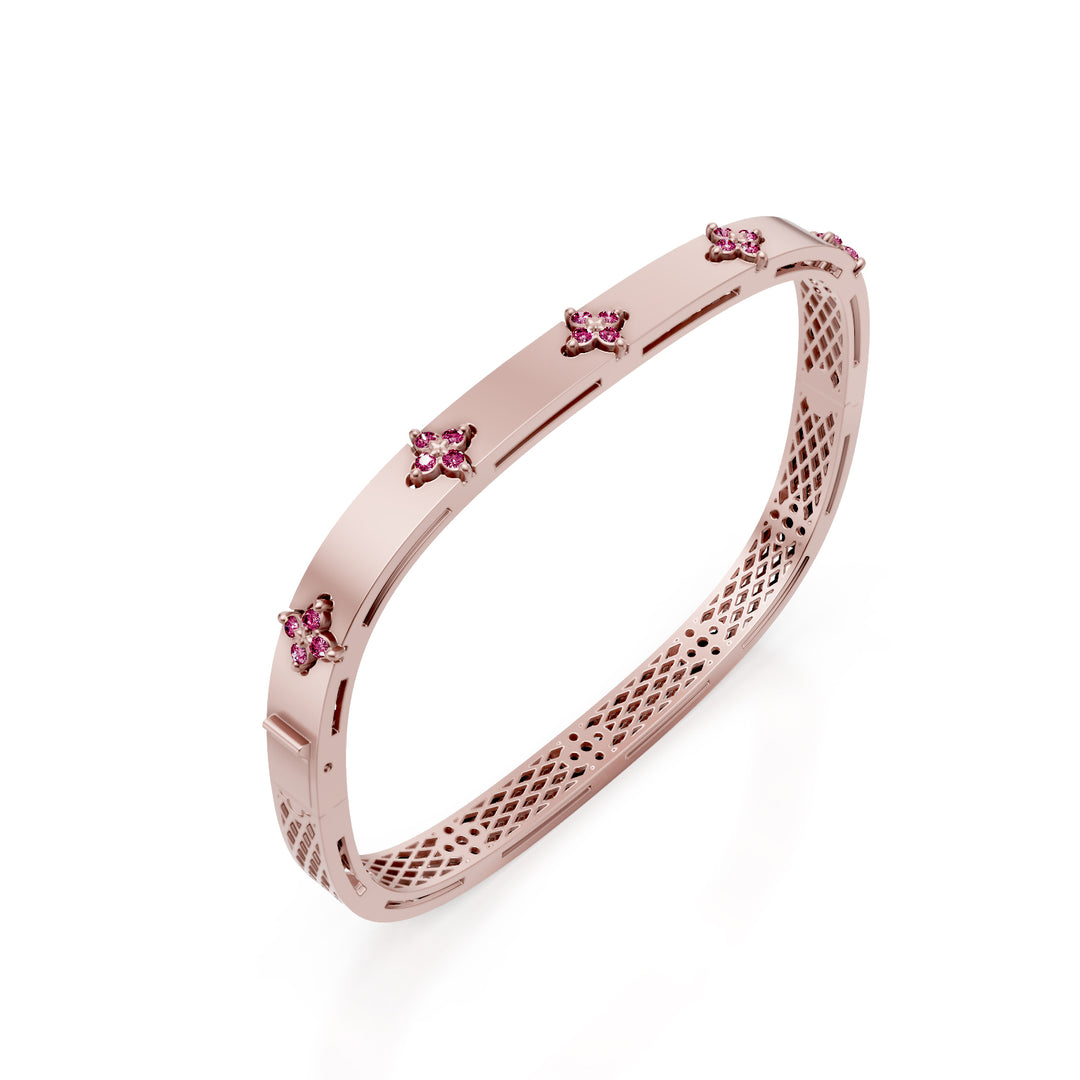 Bracelet rigide Golay avec saphirs roses or rose BFFI03ZPSR