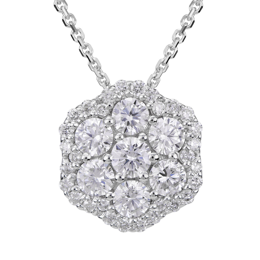 Golay necklace with flowers, diamonds and contour PPV007TDI-21188110012