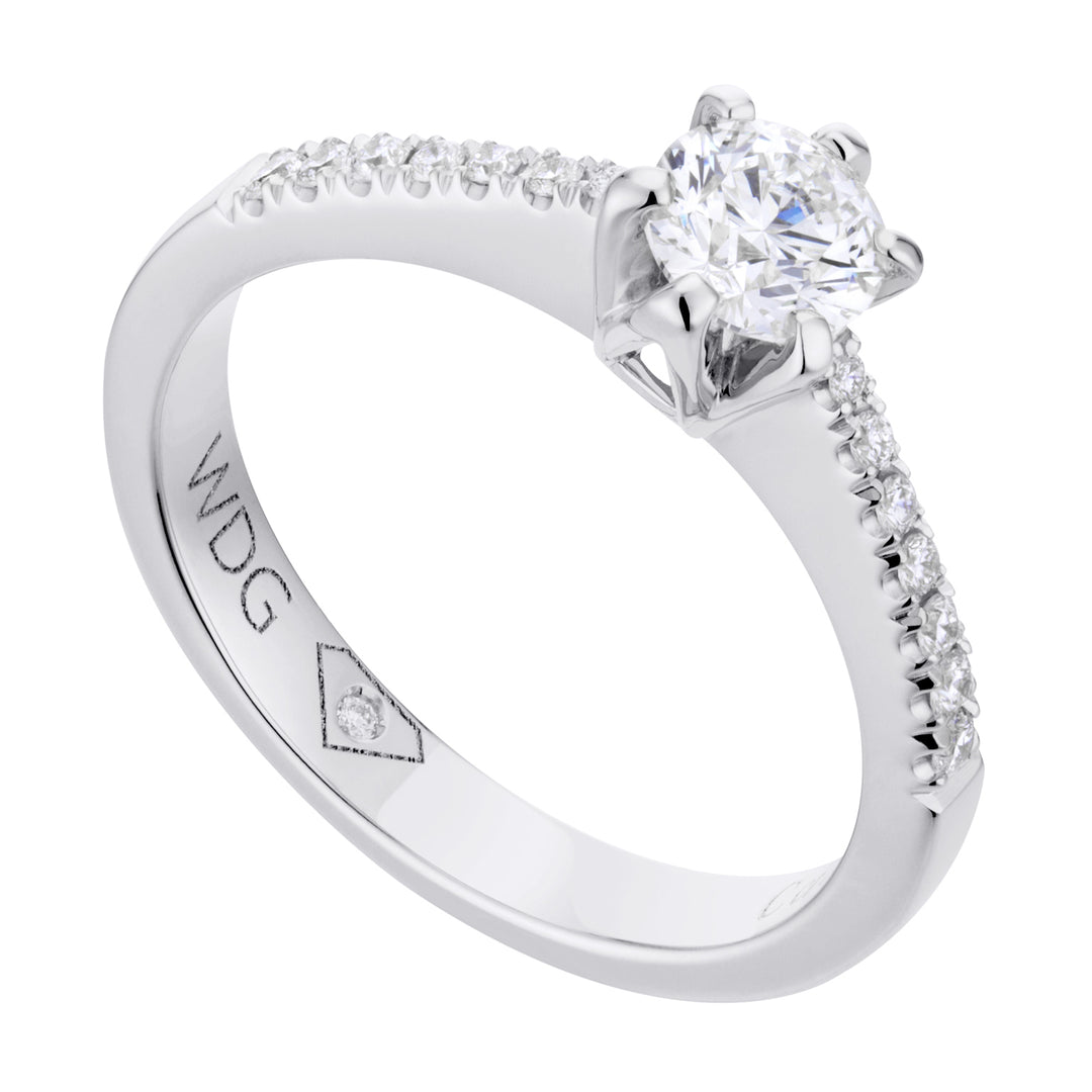 Golay solitaire ring 6 points with recessed shank ASLC1830DI1-20051110035