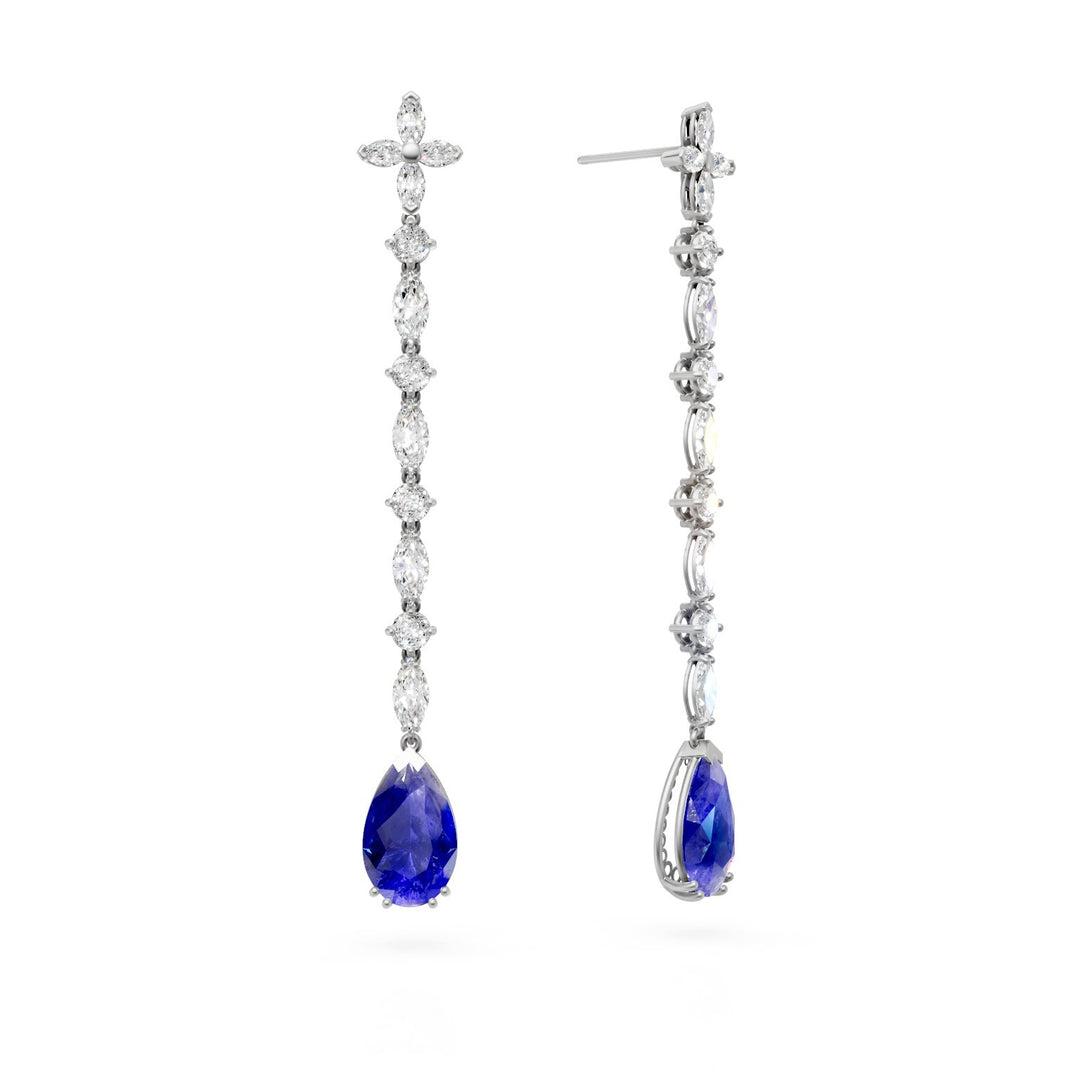 World Diamond Group tanz drop earrings 17x10, marquise and round OPU505DTZ-25246110008