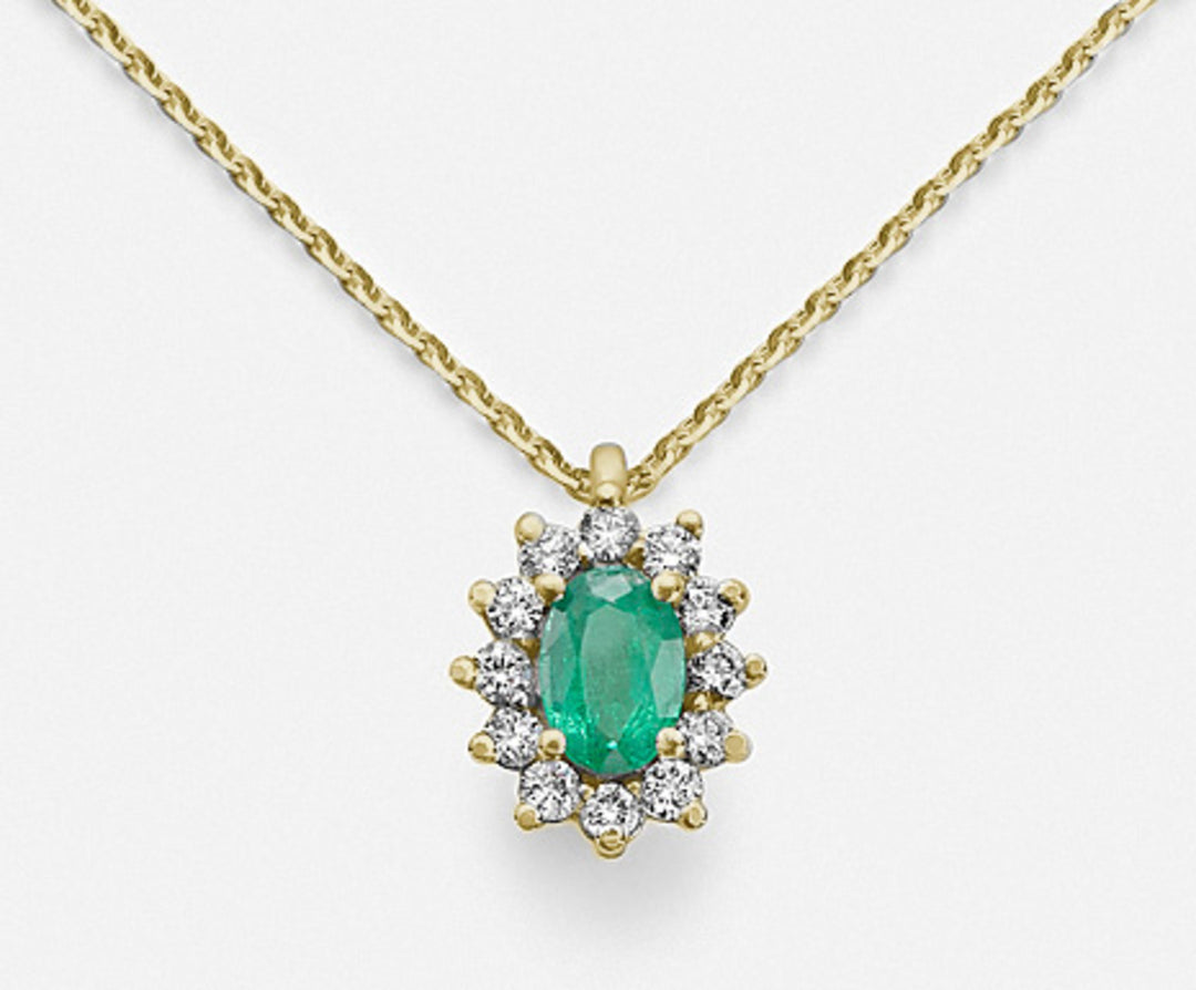 Nihama cl 18k soikea smaragdi 6x4 keltakulta 0,30 ct halk. 0,23 ct ND5047O1BE