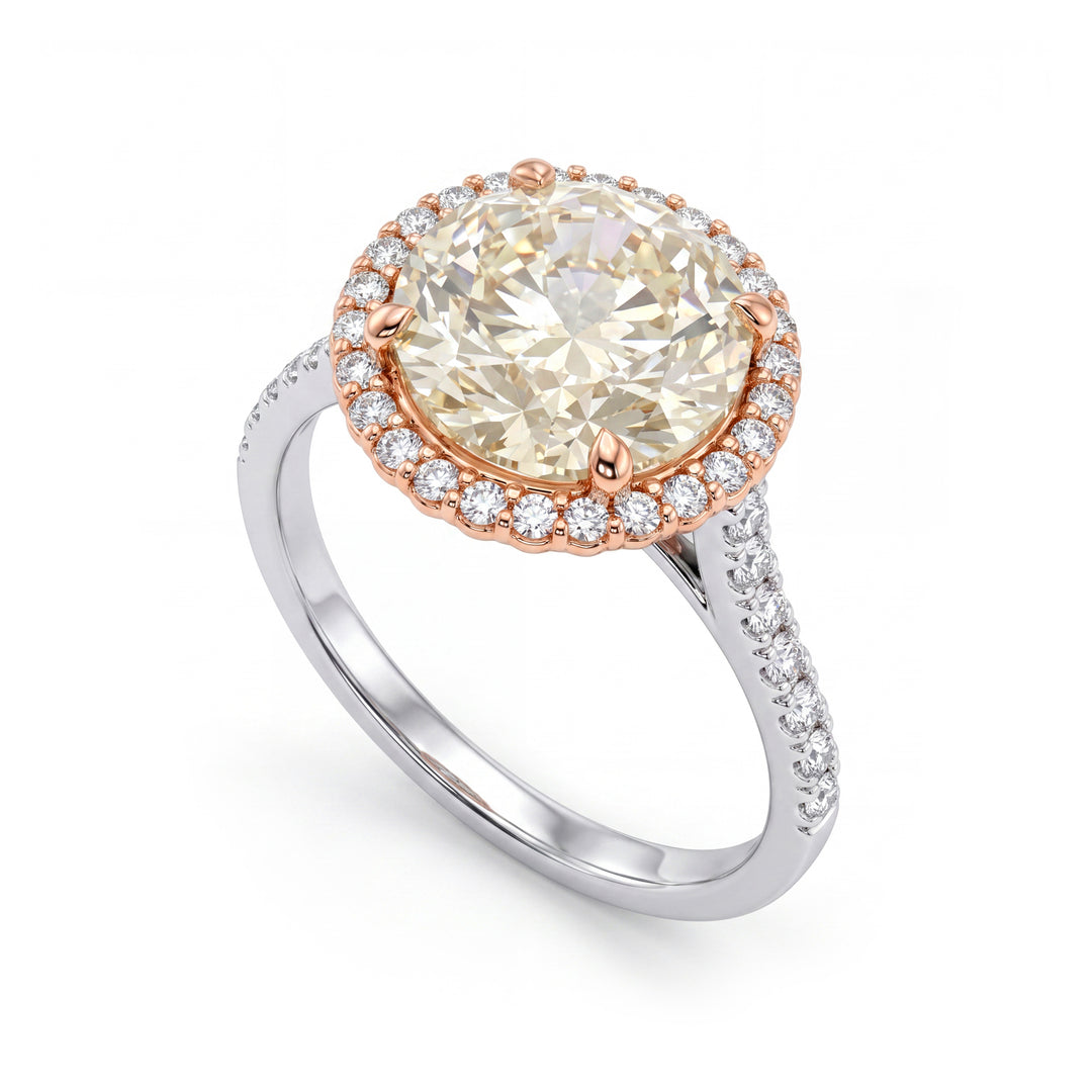 Anel de diamante redondo Golay 3,00 ct com contorno ACLC895D300BR-26147110072