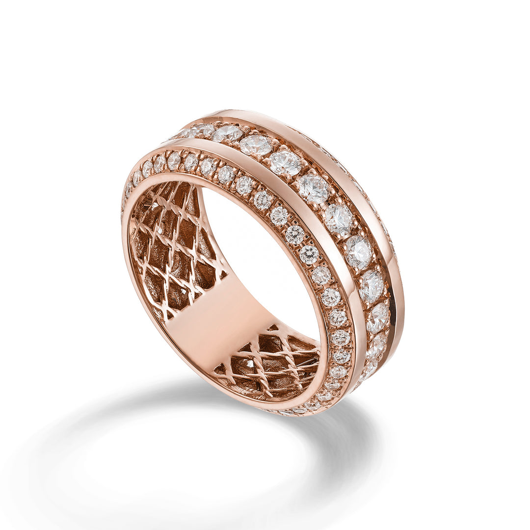 Okrągły pierścionek girodito Golay Light Cube z diamentami ACUBET001DI1-23251110004