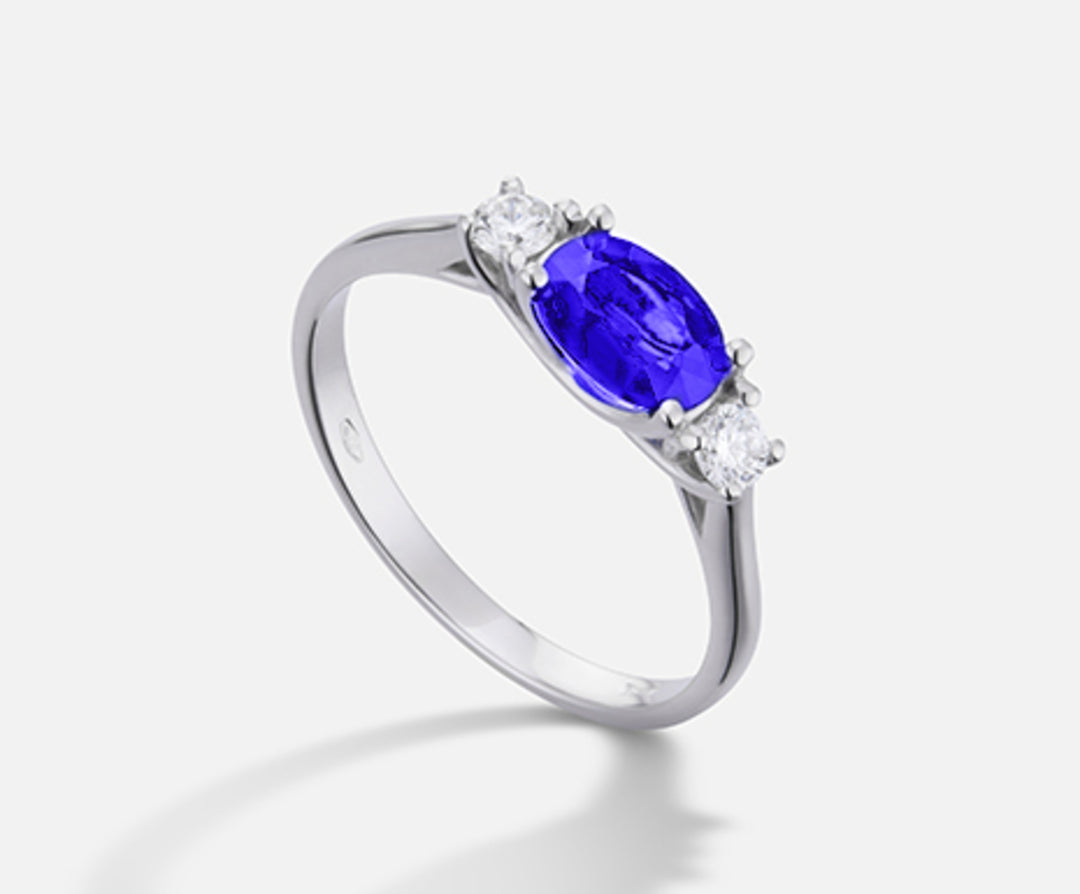 Nihama an 18k tanzanite n. οβάλ 7x5 ct.0.60 dia ct.0.16 NA5113O4TZN