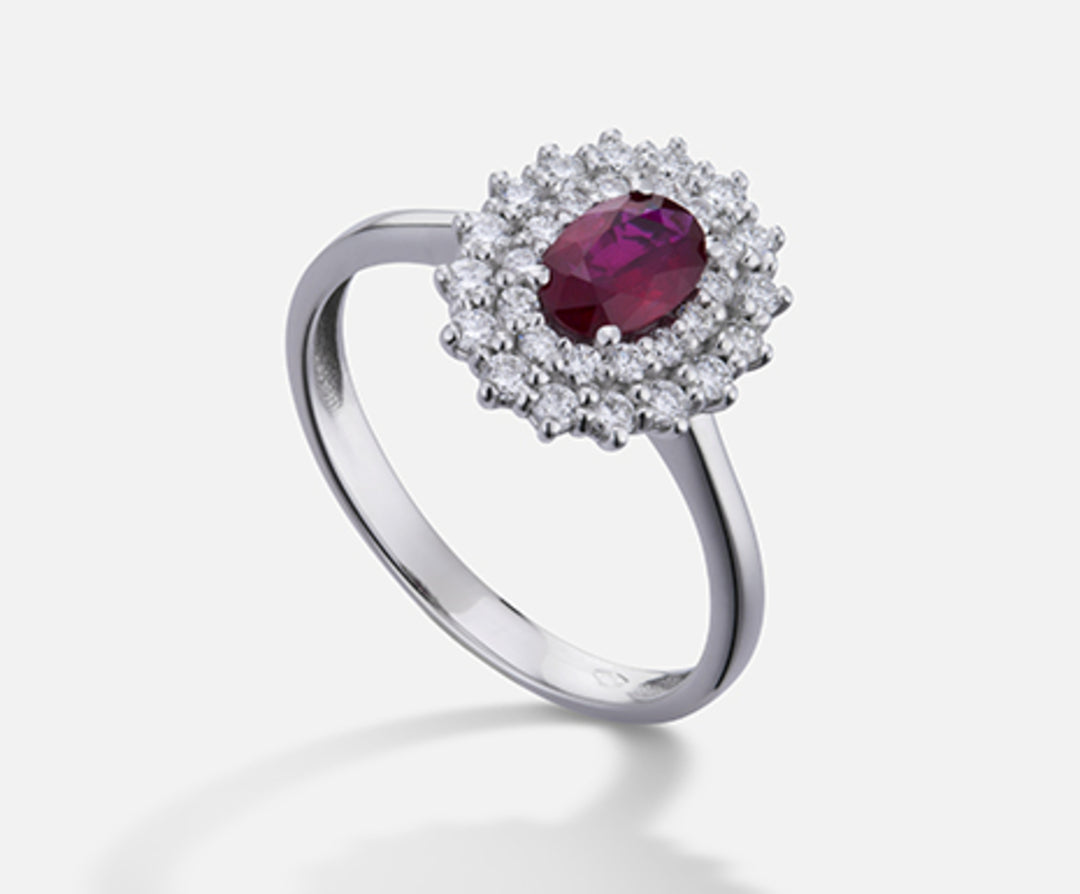 Mikiko en 18k rubin n. oval 6x4 ct.0.52 dia ct.0.37 MA5116O4RBN052