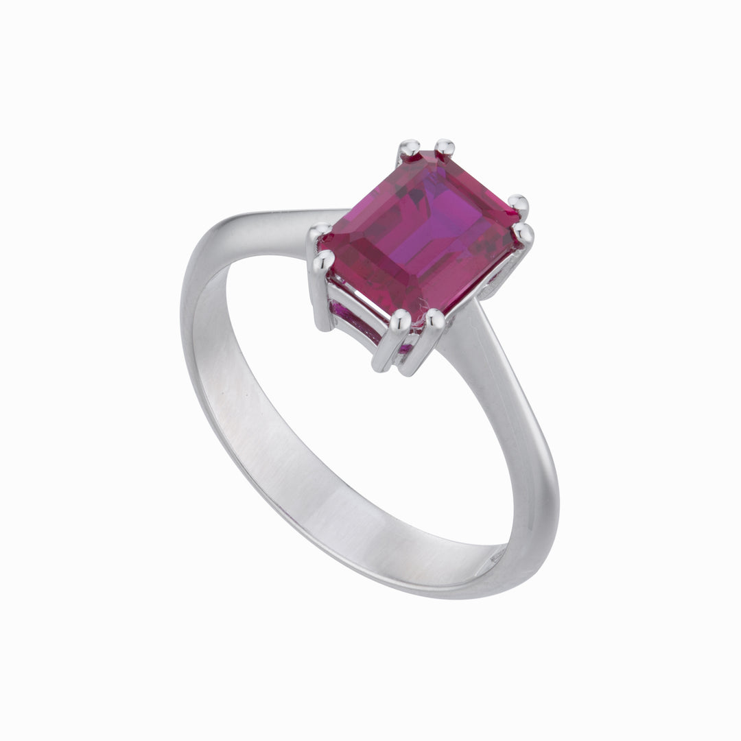 X-Diamond un rubí de laboratorio octogonal de 18kt 6x8 ct. Aproximadamente 1,70 solo mordazas dobles centrales LXDACL059RUB68O4