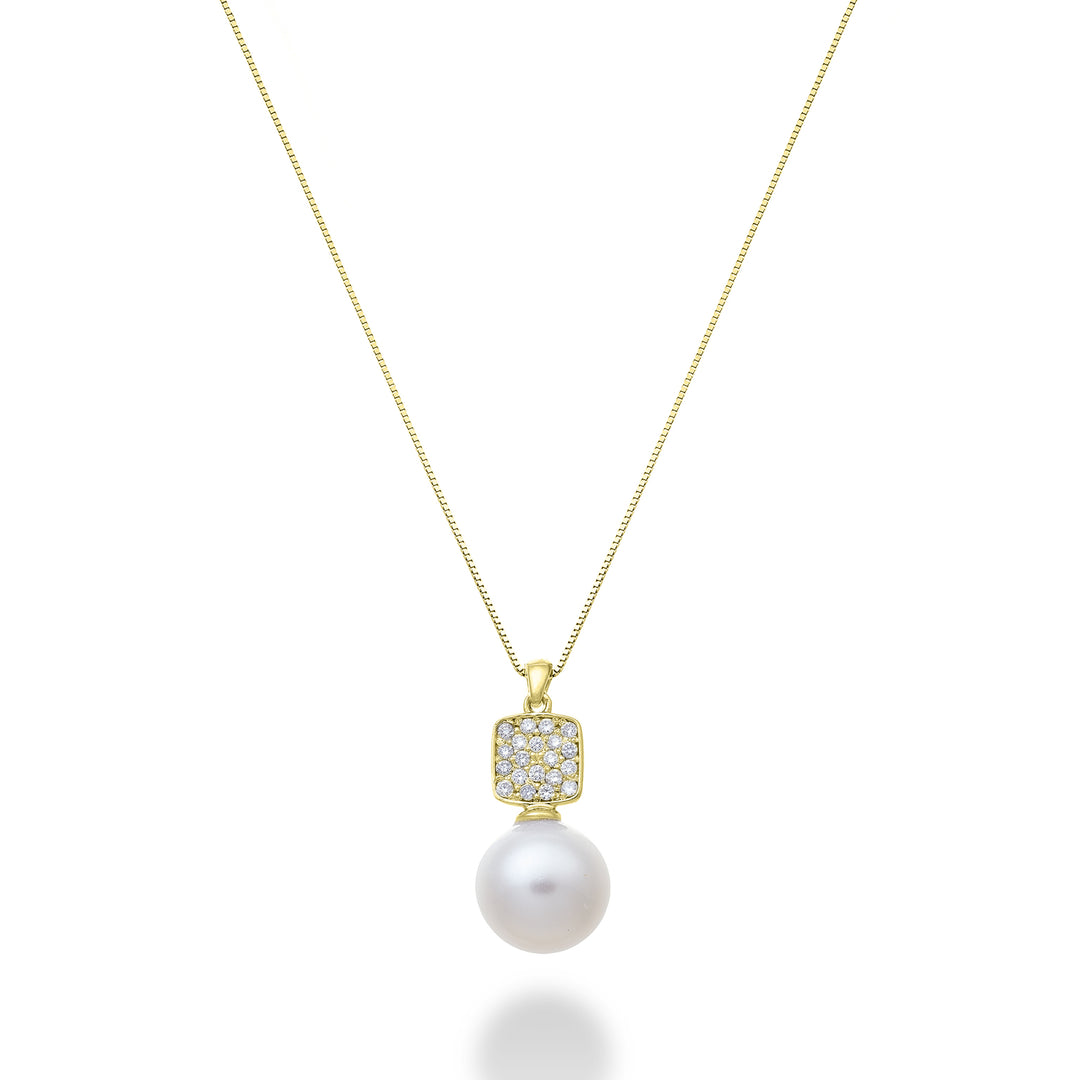 Mikiko cl 18k firkantet fw 8/8,5 ct.0.12 gult guld MD1093O1FABI080