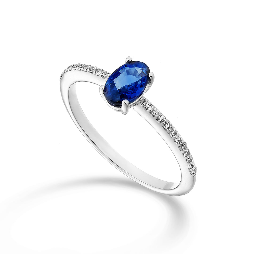 Nihama en 18k oval safir 6x4 ct.0,40 diam. 0,08 ct NA5102O4ZFD