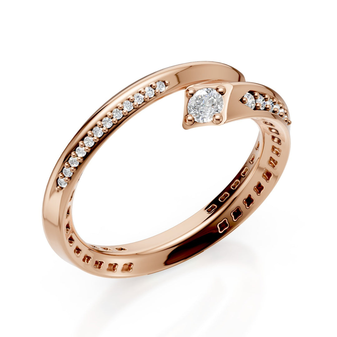 Bague spirale centrale en or rose Golay 0,09ct AF050RDI-25065110050
