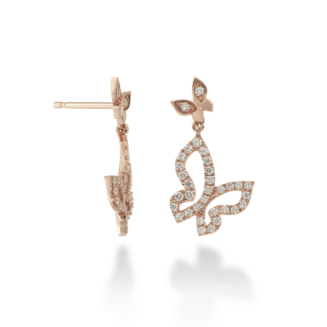Brincos Golay mariposa com pingente borboleta médio OFFA005DI-22182110083