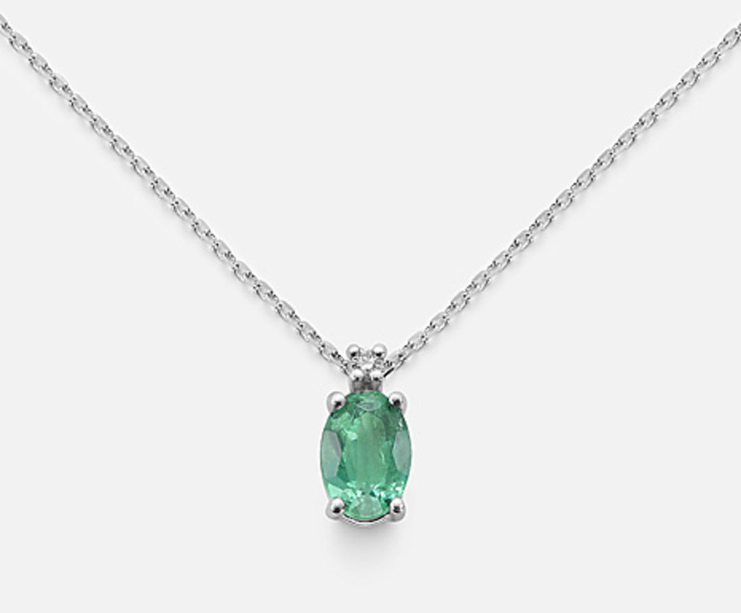 Mikiko cl 9k szmaragd n. owalny 6x4 ct.0,45 śr. ct.0,01 MD5034R4SMN045
