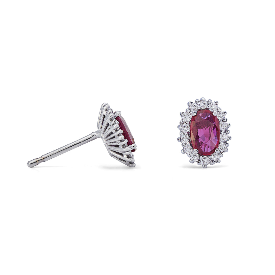 Mikiko of 18k ovale robijn 6x4 ct.0,80 diam. ct.0,26 MO5068O4RBC