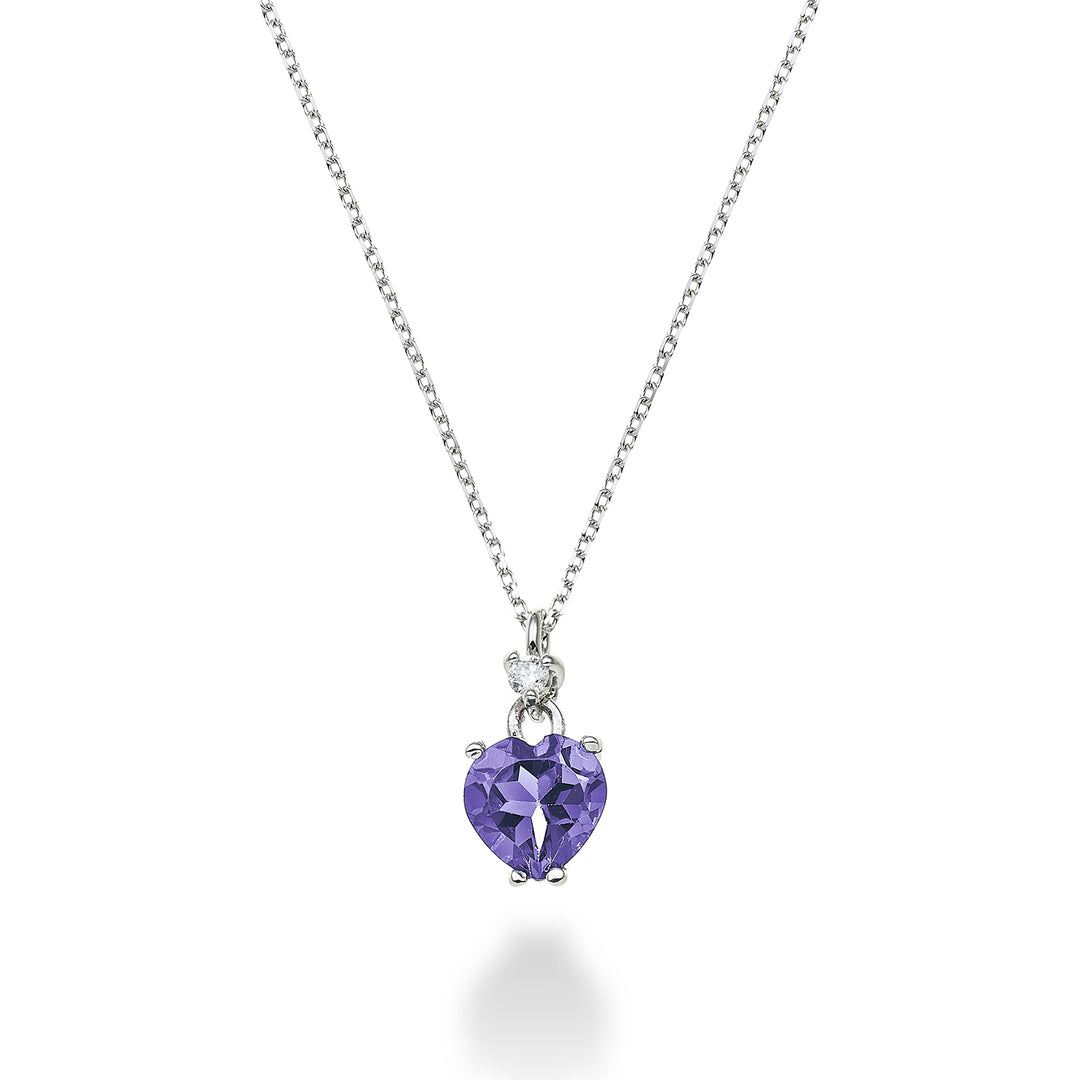 Mikiko cl 18k amatista corazón 6x6 ct.0.65 diam. ct.0.02 MPCL198DIAMET66O4