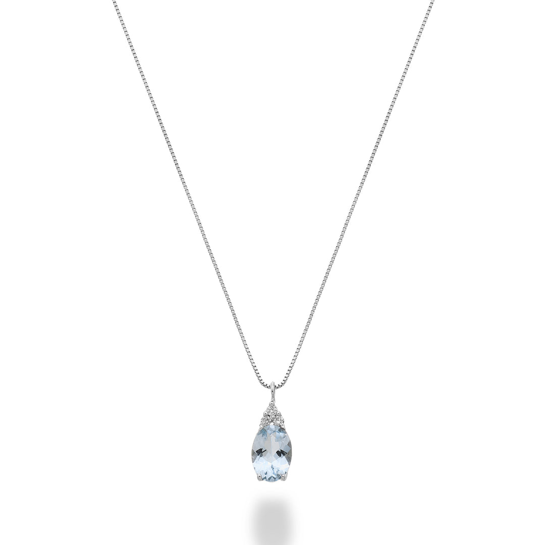 Mikiko cl 18k oval aquamarine 6x4 with three diamonds MD5188O4AM