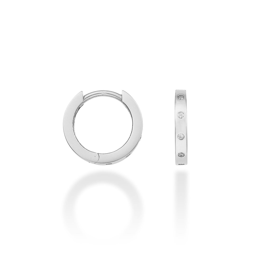 Nihama sau spot rotund de 18k diam. aur alb 0,05 ct diam. Orientul. 12mm NO5063O4BR005