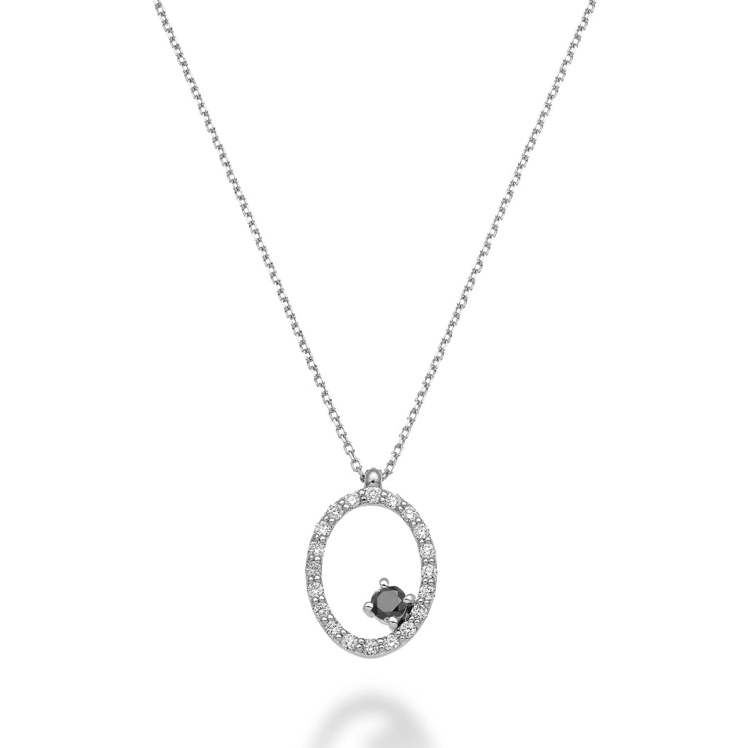 World Diamond Group cl 18k "οβάλ" μαύρο διαμάντι 0,10 ct διάμ. ct.0.15 GD5156O4BK025