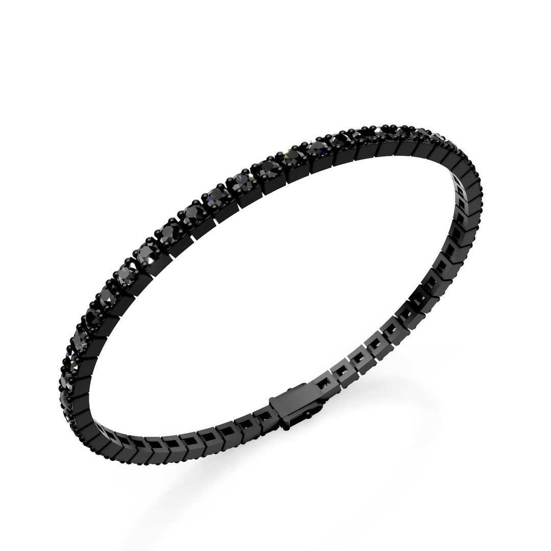 World Diamond Group black titanium tennis bracelet, with black diamonds 19.5cm GBRT003BKNE-195