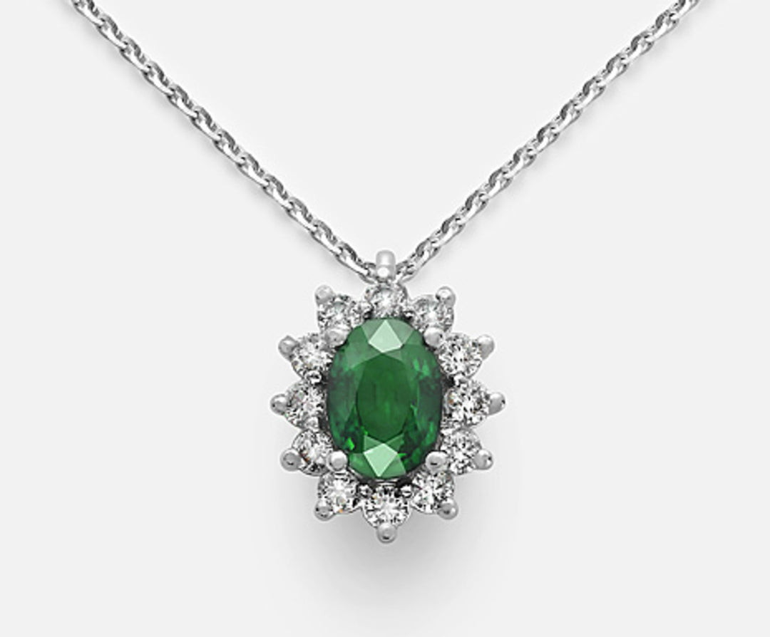 Nihama cl 9k émeraude ovale 7x5 ct.0,60 diam. 0,30ctND5048R4BE