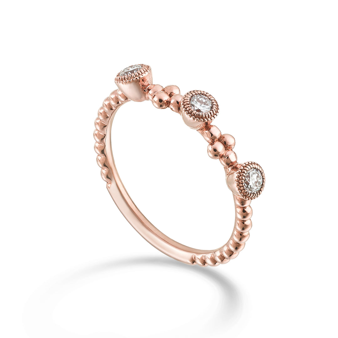 Golay an 18k 1 rad 3 linjära ramar 0,27 ct roséguld GATRL048DIO3