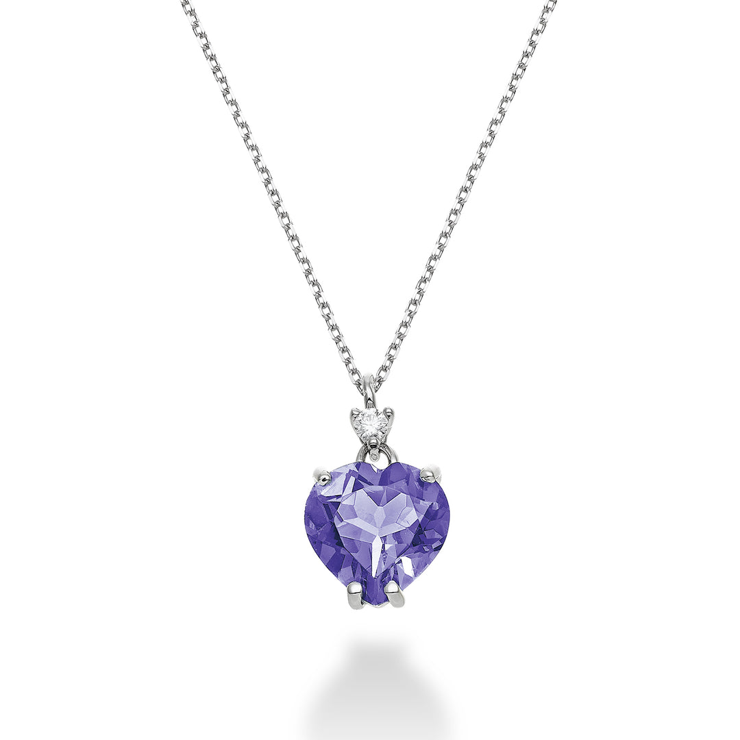 Nihama cl 18k ametisti sydän 8x8 ct.1,45 halk. ct.0,025 NPCL198DIAMET88O4