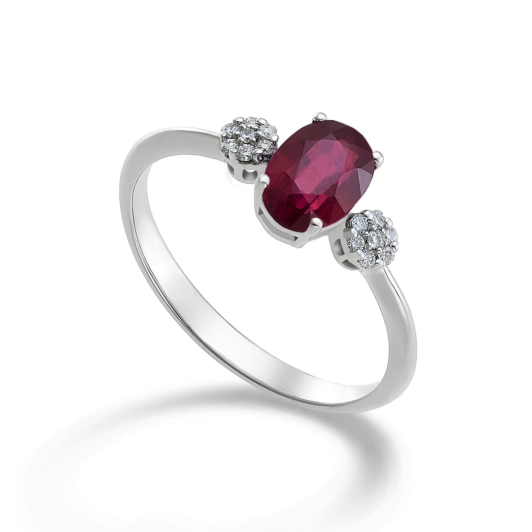 Nihama en 18k oval rubin 7x5 ct.0,90 diam. ct.0,08 NA5058O4RBC