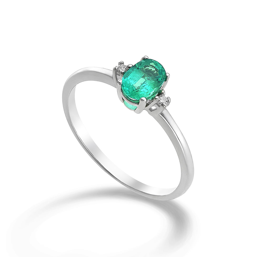 Nihama 9-karatowy szmaragd n. owalny 6x4 ct.0,45 śr. 0,02 ct NA5072R4SMN045
