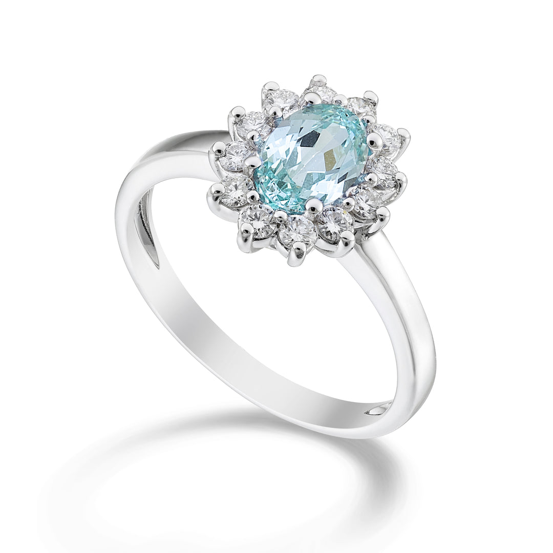Mikiko 18k oválný paraiba turmalín 7x5 ct.0,80 pr. 0,30 ct MA5094O4PAR