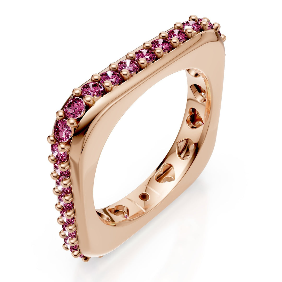 Golay gyrodito ring cubika line pink sapphires ACUBETZP1-23059110024