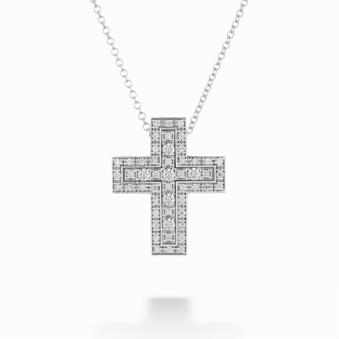 Golay multi-stone náhrdelník malý kříž diamanty PCLCROSS001DI-23256110040