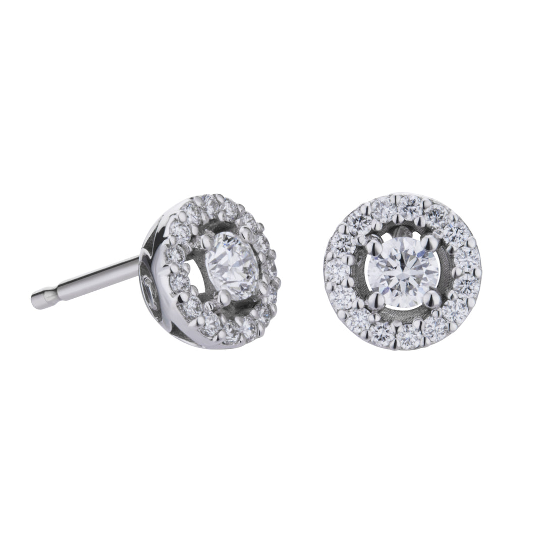 Cercei Golay cu diamant central 0,15 ct și contur rotund OCT016DI1-22280110102