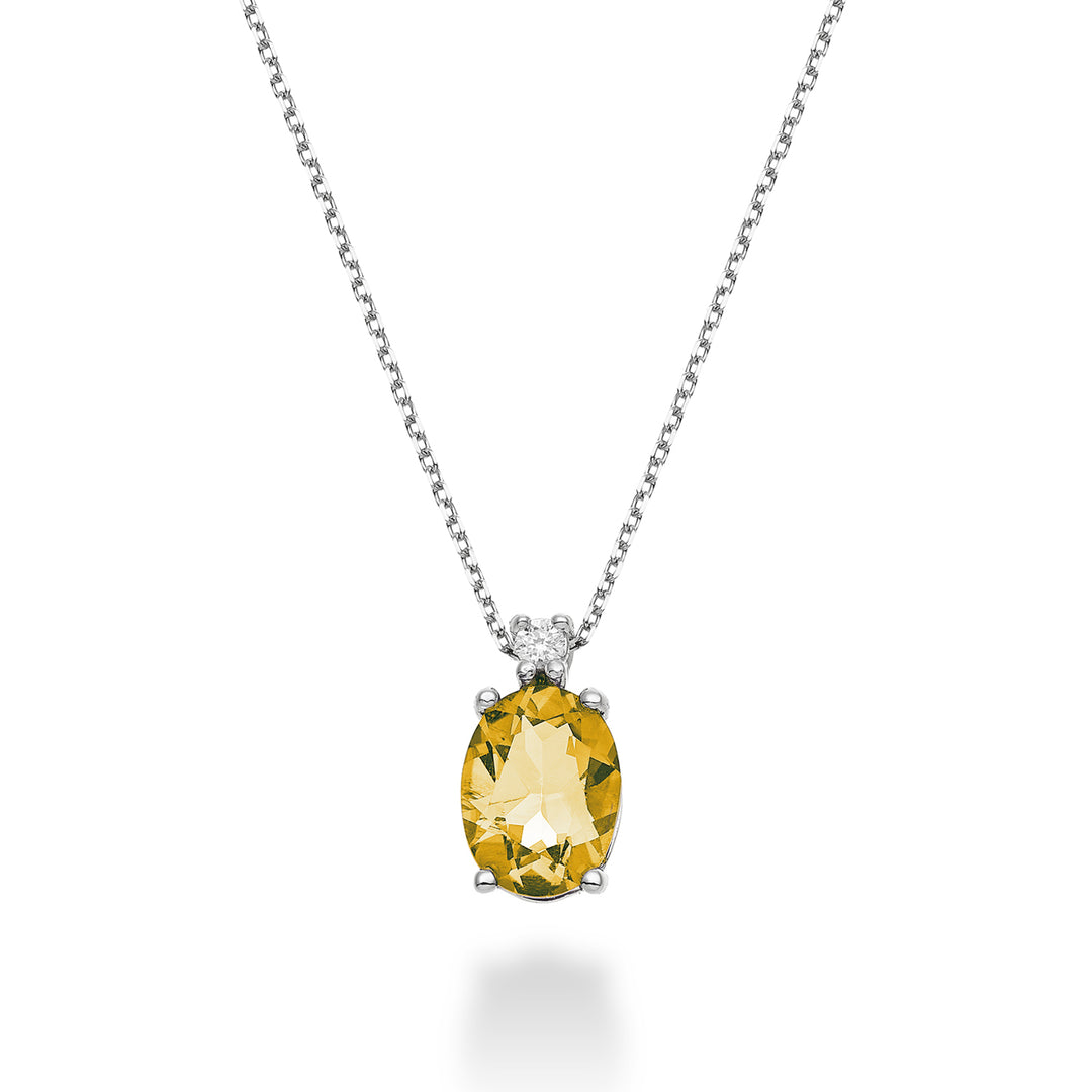 Nihama cl 18k citrino ovale 8x6 ct.1,10 diam. ct.0,025 ND5036O4CITR
